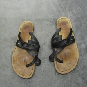 UGG Women Sandals Womens 9 Black Mireya Leather Strappy Thong Sandals Flip Flops